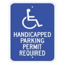 Disabled Handicapped Parking Permit Required Sign